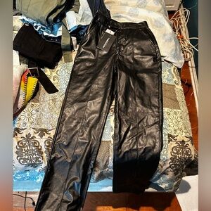 pretty little thing leather high rise pants